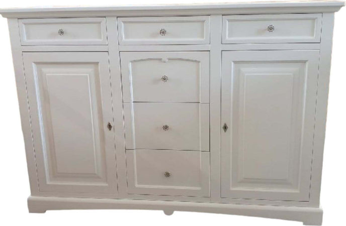 MOBILI-2G---CREDENZONE-IN-LEGNO-2-PORTE-6-CASSETTI-BIANCO-L.170-P.46-H.116