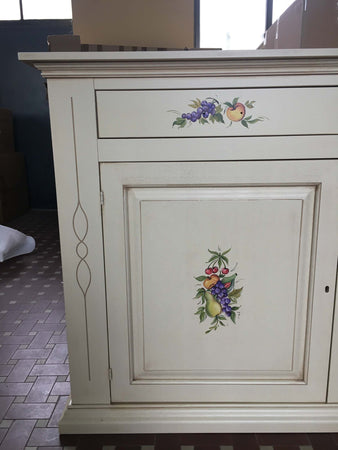 MOBILI-2G---CREDENZONE-IN-LEGNO-BIANCO-INVECCHIATO-CON-DECORI-MISURA-L.177-P.48-H.110