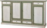 MOBILI-2G---CREDENZONE-IN-LEGNO-LACCATO-BICOLORE-FINITURA-CERATO-BIANCO-VERDE-MISURA-L.205-P.49-H.113