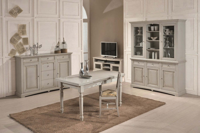 MOBILI-2G---CRISTALLERIA-IN-LEGNO-3-ANTE-LACCATA-GRIGIO-PATINATO-MISURA-L.170-P.46-H.215