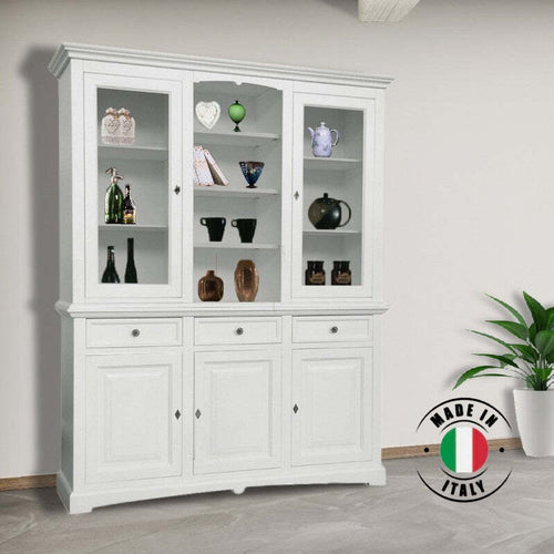 MOBILI-2G---CRISTALLERIA-IN-LEGNO-3-ANTE-SHABBY-BIANCO-170X46X215