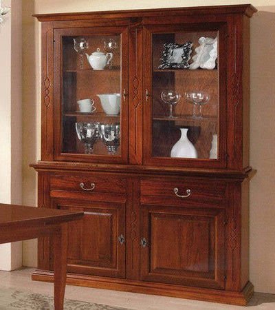 MOBILI-2G---CRISTALLIERA-2-ANTE-IN-LEGNO-FINITURA-NOCE-BASSANO-l.168-p.48-h.222