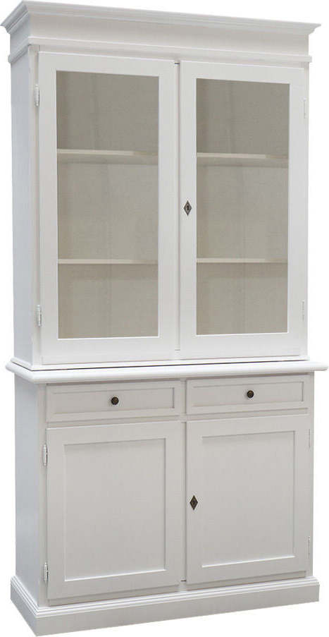 MOBILI-2G---CRISTALLIERA-2-PORTE-ARTE-POVERA-LEGNO-SHABBY-BIANCO-105X42X206