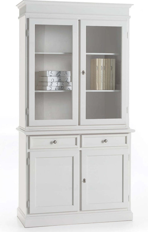 MOBILI-2G---Cristalliera-2-porte-in-legno-arte-povera-bianco-sporco-106x42x203