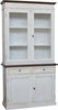 MOBILI-2G---Cristalliera-2-porte-shabby-legno-bianco-invecchiato-noce-105X42X205