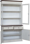 MOBILI-2G---Cristalliera-2-porte-shabby-legno-bianco-invecchiato-noce-105X42X205