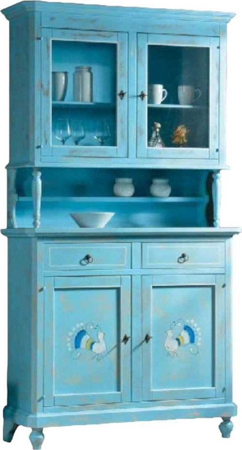 MOBILI-2G---CRISTALLIERA-2-PORTE-SHABBY-VINTAGE-AZZURRO-CONSUMATO