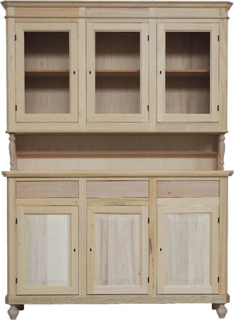 MOBILI-2G---Cristalliera-3-Ante-Arte-Povera-In-Legno-grezza-L.-150-P.43-H.210