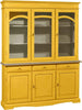 MOBILI-2G---CRISTALLIERA-3-ANTE-LEGNO-PENNELLATO-GIALLA-156X42X205