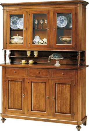 MOBILI-2G---Cristalliera-3-ante-napoletana-in-legno-massello-finitura-elite-150-x-43-x-208-h.