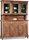 MOBILI-2G---CRISTALLIERA-3-PORTE-3-CASSETTI-SHABBY-VINTAGE-NOCE-CONSUMATO