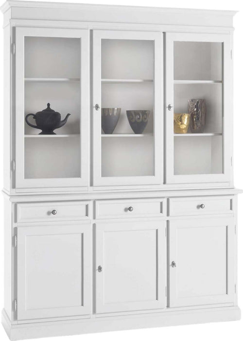 MOBILI-2G---Cristalliera-3-porte-in-legno-arte-povera-bianco-sporco-155x42x203