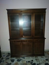 MOBILI-2G---CRISTALLIERA-3-PORTE-IN-LEGNO-NOCE-ARTE-POVERA-155x42x210