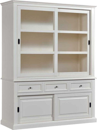 MOBILI-2G---CRISTALLIERA-4-PORTE-3-CASSETTI-LACCATO-AVORIO-L.157-P.53-H.200