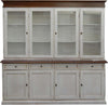 MOBILI-2G---Cristalliera-4-porte-shabby-legno-bianco-invecchiato-noce-205X42X205