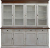 MOBILI-2G---Cristalliera-4-porte-shabby-legno-bianco-invecchiato-noce-205X42X205