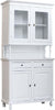 MOBILI-2G---CRISTALLIERA-ARTE-POVERA-2-PORTE-IN-LEGNO-SHABBY-BIANCO-104X43X208