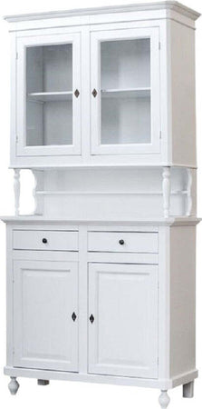 MOBILI-2G---CRISTALLIERA-ARTE-POVERA-2-PORTE-IN-LEGNO-SHABBY-BIANCO-104X43X208