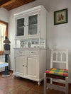MOBILI-2G---CRISTALLIERA-ARTE-POVERA-2-PORTE-IN-LEGNO-SHABBY-BIANCO-104X43X208