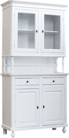 MOBILI-2G---CRISTALLIERA-ARTE-POVERA-2-PORTE-IN-LEGNO-SHABBY-BIANCO-104X43X208