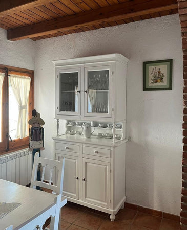 MOBILI-2G---CRISTALLIERA-ARTE-POVERA-2-PORTE-IN-LEGNO-SHABBY-BIANCO-104X43X208