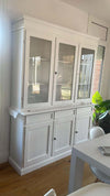 MOBILI-2G---CRISTALLIERA-ARTE-POVERA-3-PORTE-IN-LEGNO-SHABBY-BIANCO-156X42X205