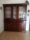MOBILI-2G---CRISTALLIERA-BOISERIE-IN-LEGNO-FREGI-TINTA-NOCE-225X53X230