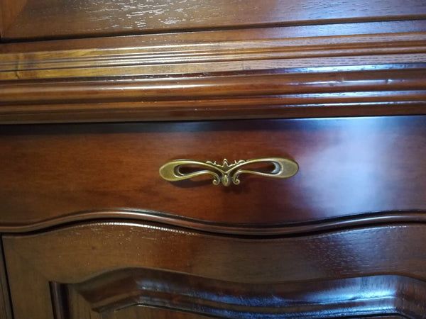 MOBILI-2G---CRISTALLIERA-BOISERIE-IN-LEGNO-FREGI-TINTA-NOCE-225X53X230