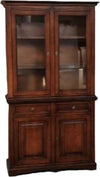 MOBILI-2G---Cristalliera-classica-2-porte-legno-tinta-noce-117x46x220