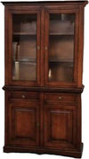 MOBILI-2G---Cristalliera-classica-2-porte-legno-tinta-noce-117x46x220