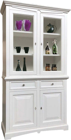 MOBILI-2G---CRISTALLIERA-CLASSICA-GOCCIA-LEGNO-BIANCO-117x46x220