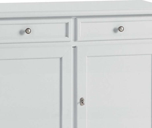 MOBILI-2G---CRISTALLIERA-CLASSICA-IN-LEGNO-4-PORTE-BIANCO-SPORCO-203x42x203