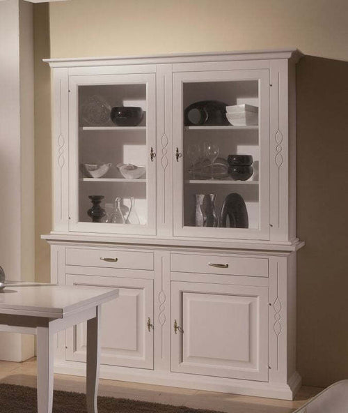 MOBILI-2G---CRISTALLIERA-CLASSICA-SHABBY-BIANCO-INTARSI-168x48x222