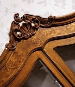 MOBILI-2G---CRISTALLIERA-IN-LEGNO-3-PORTE-1-CASSETTO-IMPERO-NOCE-BASSANO-179X61XH230