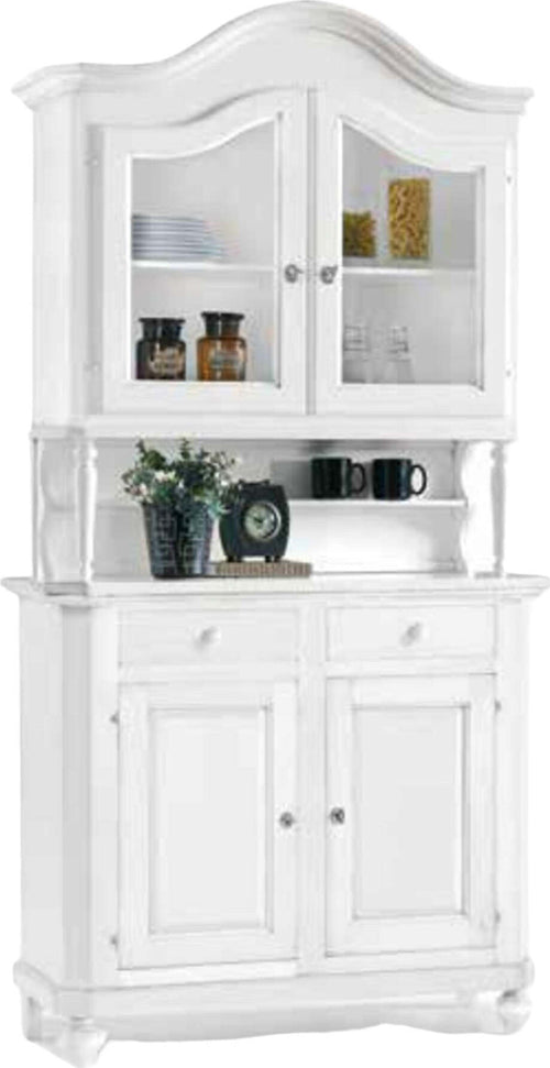 MOBILI-2G---CRISTALLIERA-IN-LEGNO-4-PORTE-BIANCA-SHABBY-CHIC-104X43X219