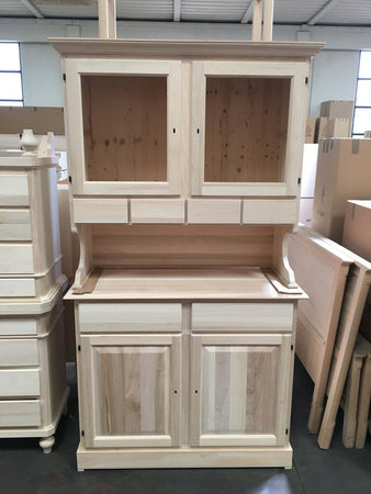 MOBILI-2G---CRISTALLIERA-IN-LEGNO-CLASSICA-4-PORTE-6-CASSETTI-GREZZO-L.120-P.51-H.211