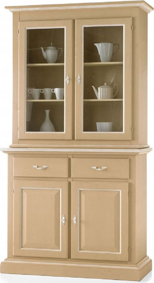 MOBILI-2G---Cristalliera-in-legno-massello-4-porte-2-cassetti-arte-povera-laccato-avorio-bianco-l.121-p.51-h.227