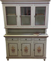MOBILI-2G---CRISTALLIERA-NAPOLETANA-ARTE-POVERA-BIANCO-INVECCHIATO-CON-DECORI-L.150-P.43-H.208
