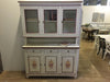 MOBILI-2G---CRISTALLIERA-NAPOLETANA-ARTE-POVERA-BIANCO-INVECCHIATO-CON-DECORI-L.150-P.43-H.208