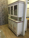 MOBILI-2G---CRISTALLIERA-NAPOLETANA-ARTE-POVERA-BIANCO-INVECCHIATO-CON-DECORI-L.150-P.43-H.208