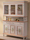 MOBILI-2G---CRISTALLIERA-NAPOLETANA-IN-LEGNO-3-ANTE-BIANCO/DECORI-150X43X208