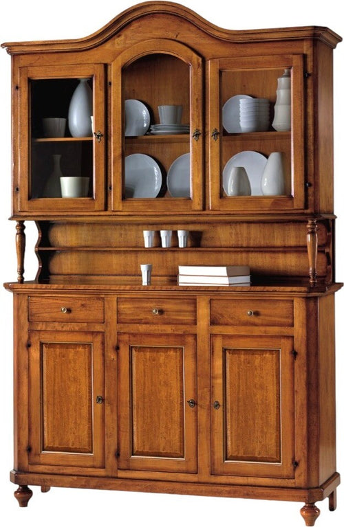 MOBILI-2G---Cristalliera-napoletana-legno-massello-tinta-noce-150x43x228H