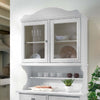 MOBILI-2G---CRISTALLIERA-SHABBY-IN-LEGNO-MASSELLO-4-ANTE-2-CASSETTI-BIANCO-OPACO-L.105-P.52-H.210