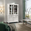 MOBILI-2G---CRISTALLIERA-SHABBY-IN-LEGNO-MASSELLO-4-ANTE-2-CASSETTI-BIANCO-OPACO-L.120-P.45-H.198