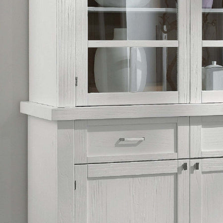 MOBILI-2G---CRISTALLIERA-SHABBY-IN-LEGNO-MASSELLO-4-ANTE-2-CASSETTI-BIANCO-OPACO-L.120-P.45-H.198