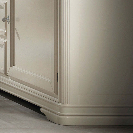 MOBILI-2G---CRISTALLIERA-SHABBY-IN-LEGNO-MASSELLO-4-ANTE-3-CASSETTI-BEIGE-OPACO-L.180-P.50-H.220