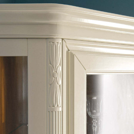 MOBILI-2G---CRISTALLIERA-SHABBY-IN-LEGNO-MASSELLO-4-ANTE-3-CASSETTI-BEIGE-OPACO-L.180-P.50-H.220