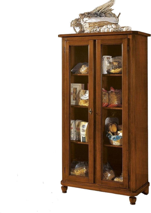 MOBILI-2G---Dispensa-2-porte-3-ripiani-in-legno-massello-arte-povera-tinta-noce-L.88-x-P.44-H.165