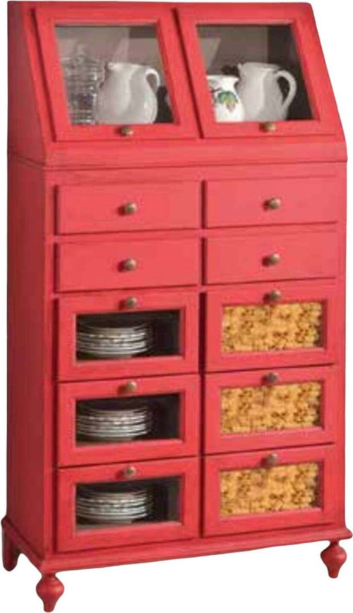 MOBILI-2G---DISPENSA-ARTE-POVERA-SHABBY-LEGNO-ROSSO-ANTICATO-80X42X153