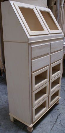 MOBILI-2G---DISPENSA-CUCINA-10-CASSETTI-E-2-ANTE-LEGNO-GREZZA-80X42X153